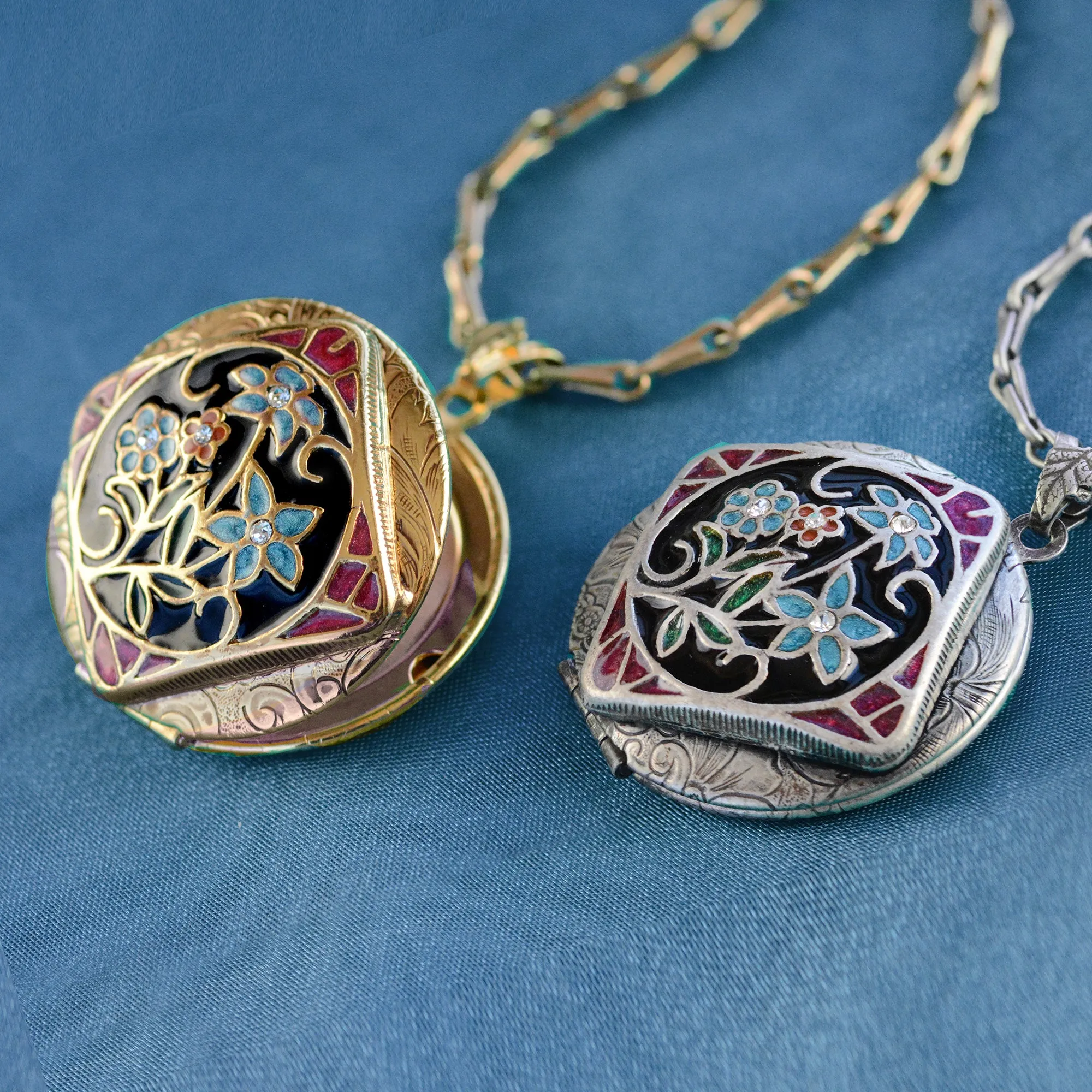 Enamel Locket Silver and Gold sold by Sweet Romance product image thumbnail 5
