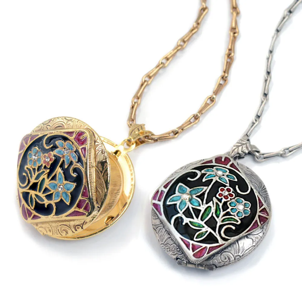 Enamel Locket Silver and Gold sold by Sweet Romance product image thumbnail 3