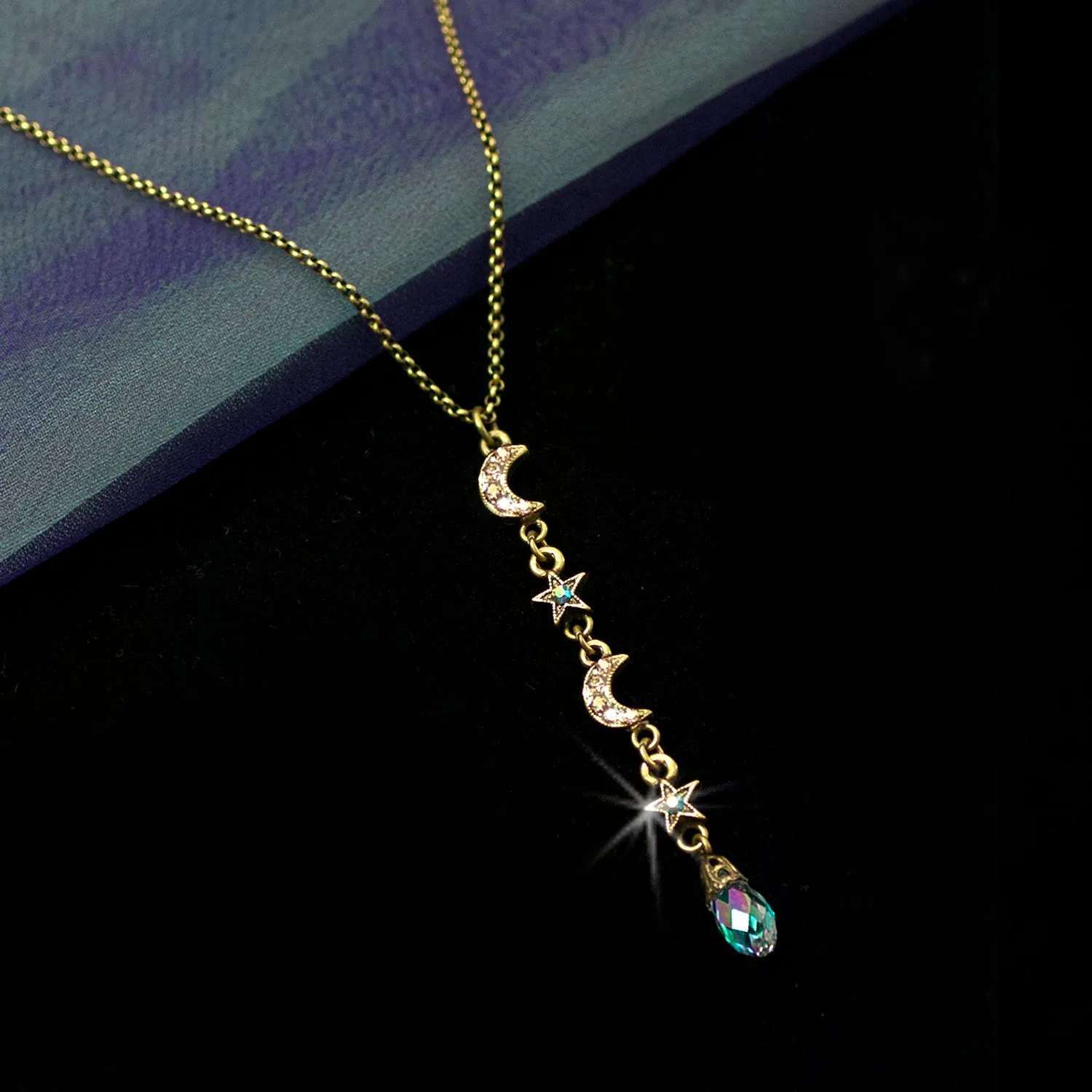 Star & Moon Y Necklace N1628 sold by Sweet Romance product image thumbnail 5