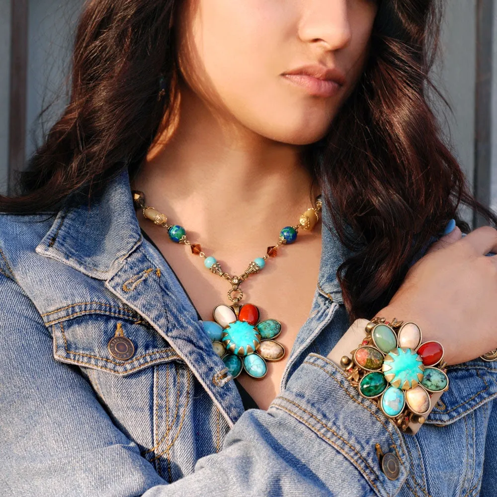Gemstone Desert Flower Necklace N278 sold by Sweet Romance