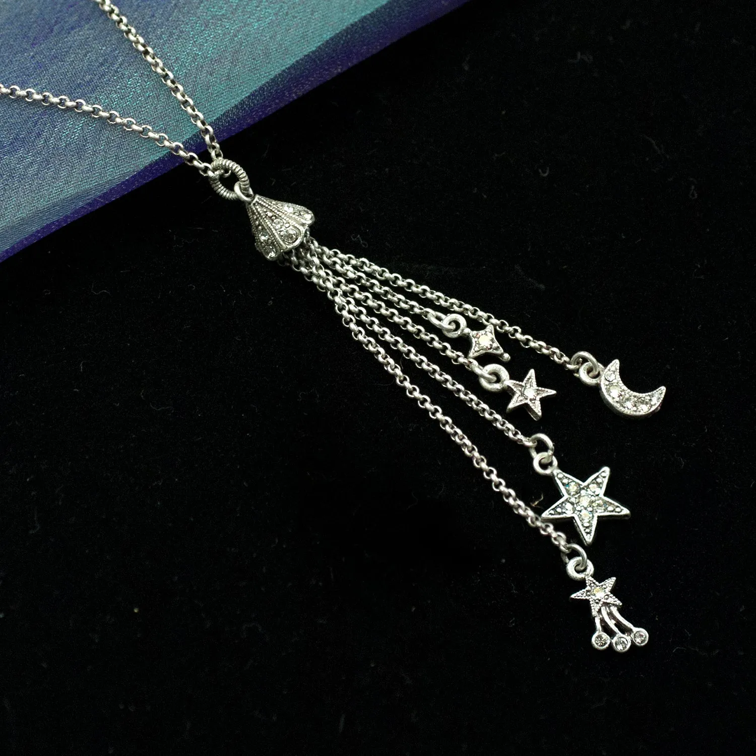 Moon & Star Delicate Tassel Necklace N1630 sold by Sweet Romance product image thumbnail 4