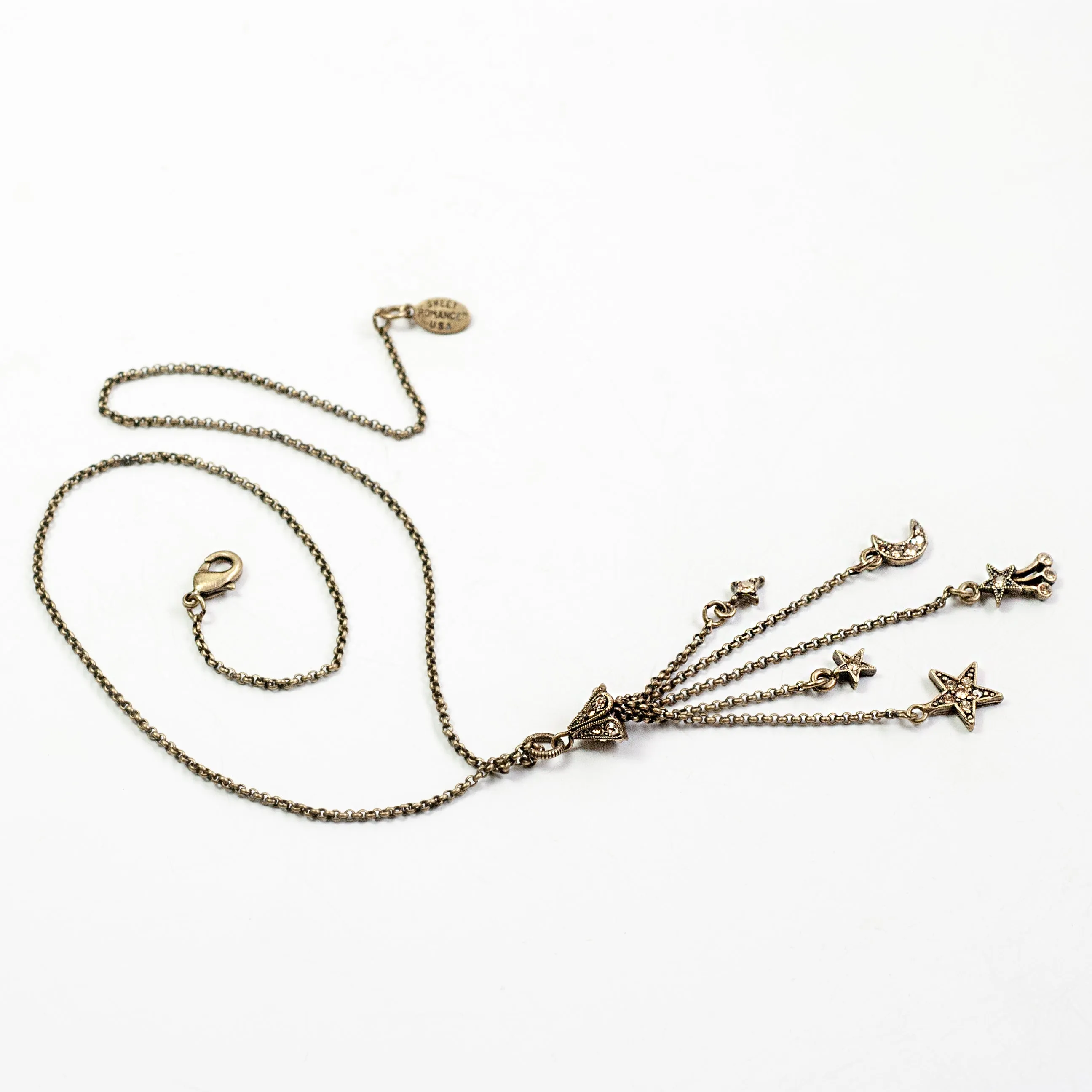 Moon & Star Delicate Tassel Necklace N1630 sold by Sweet Romance product image thumbnail 3