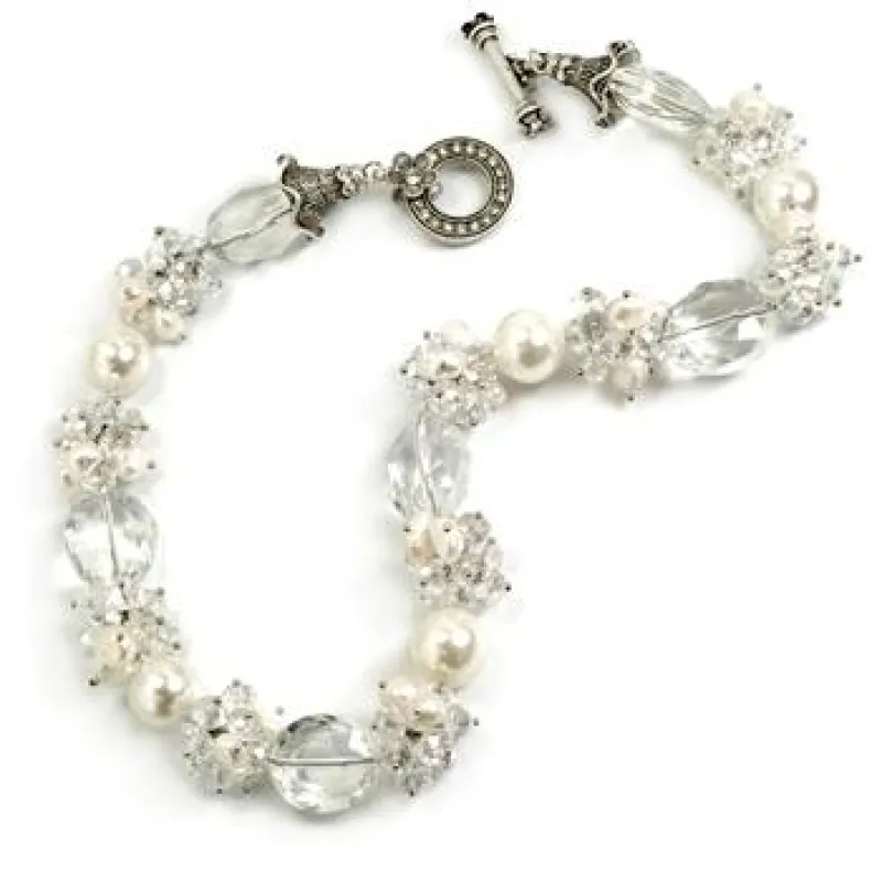 Retro Crystal Beads and Pearl Necklace sold by Sweet Romance
