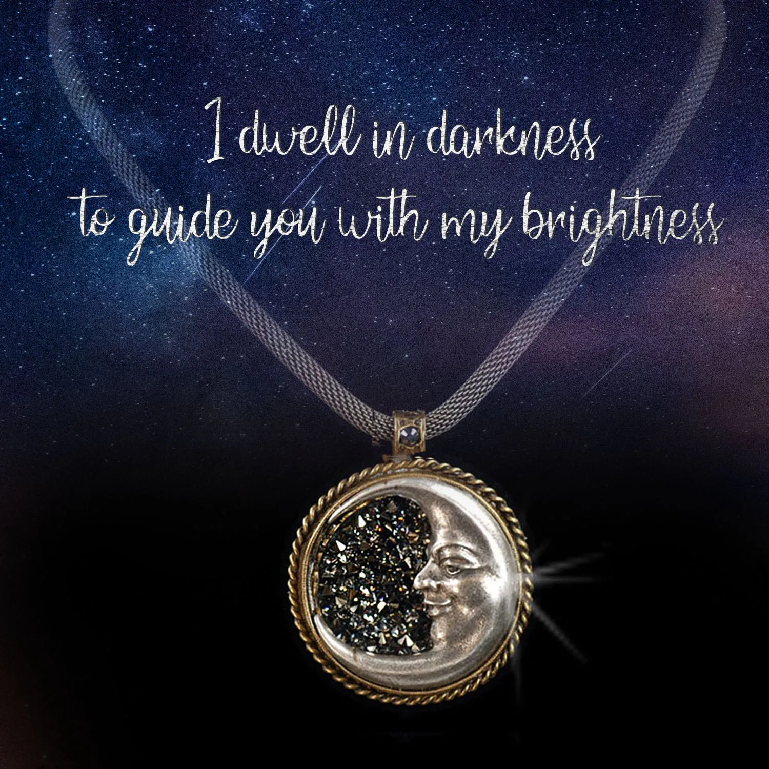 Crescent Silver Moon Necklace by Sweet Romance N1282 sold by Sweet Romance product image thumbnail 4