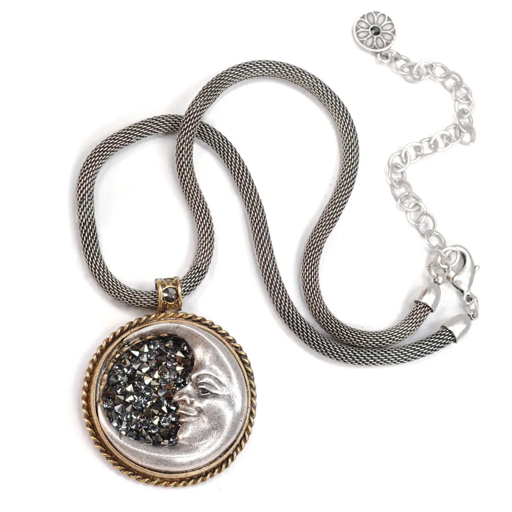 Crescent Silver Moon Necklace by Sweet Romance N1282 sold by Sweet Romance