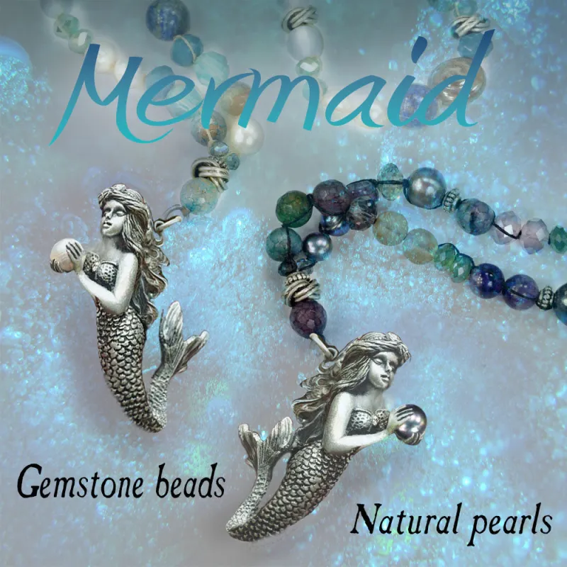 Mermaid Beaded Ocean Necklace N1362 sold by Sweet Romance