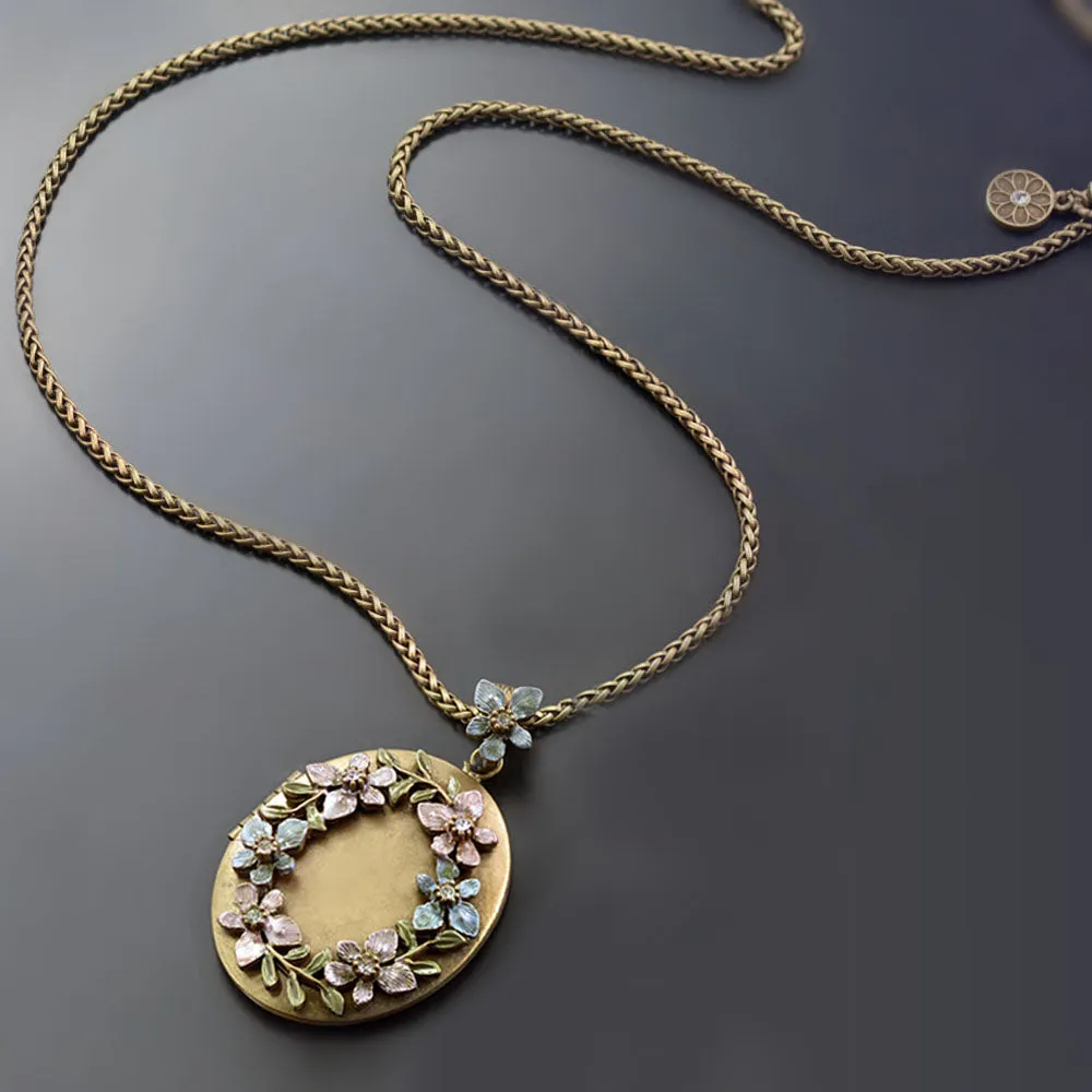 Oval Flower Locket Necklace N1537 sold by Sweet Romance product image thumbnail 5
