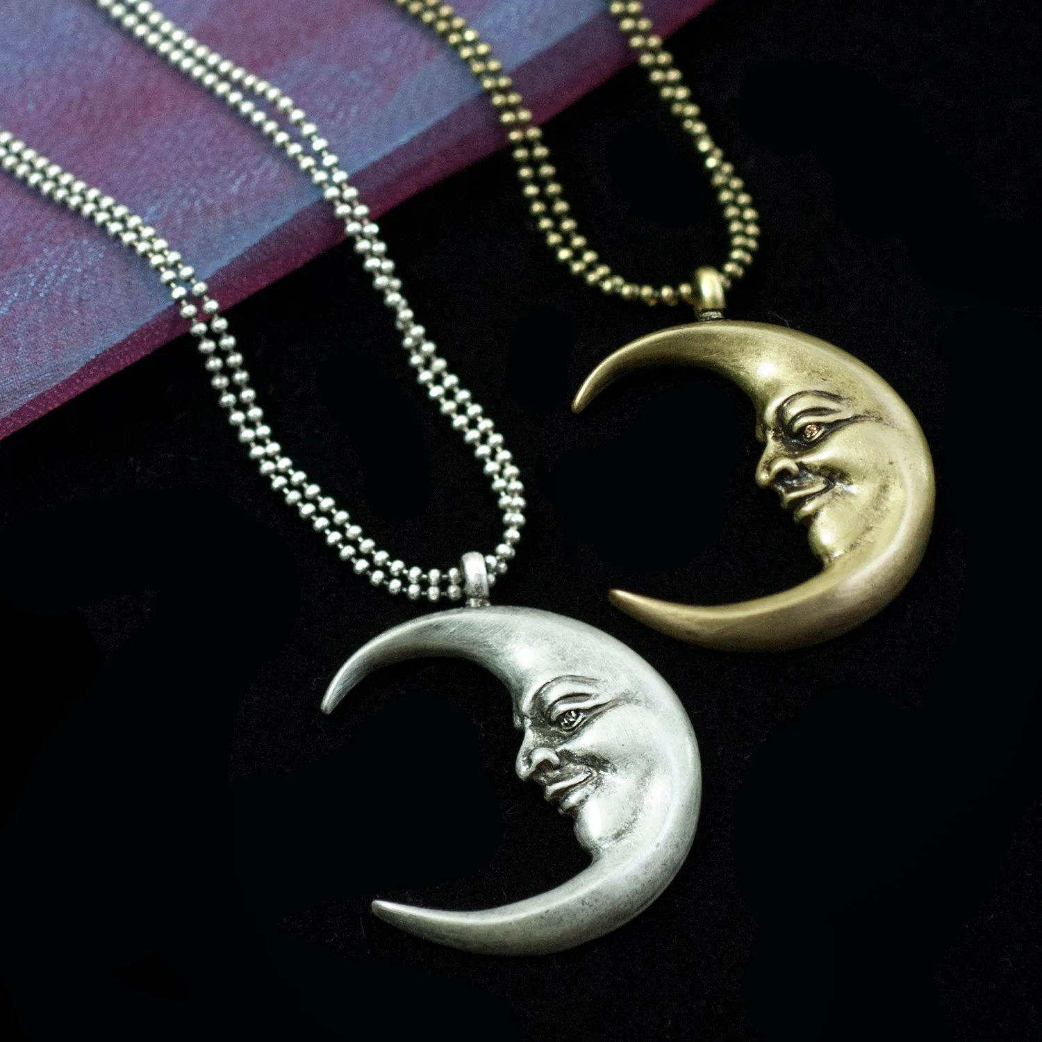 Man in a crescent Moon Necklace N1638 sold by Sweet Romance