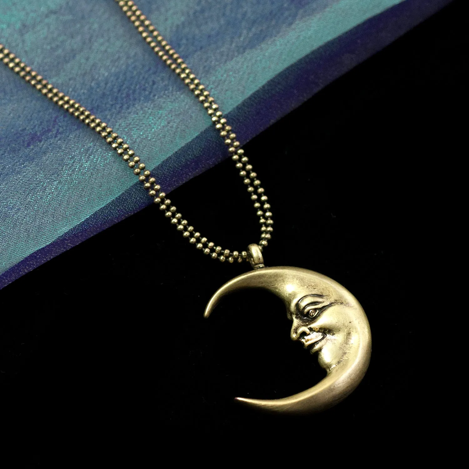 Man in a crescent Moon Necklace N1638 sold by Sweet Romance product image thumbnail 5