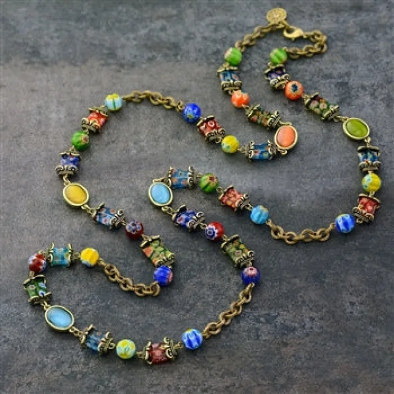 Millefiori Glass Candy Chain Necklace sold by Sweet Romance