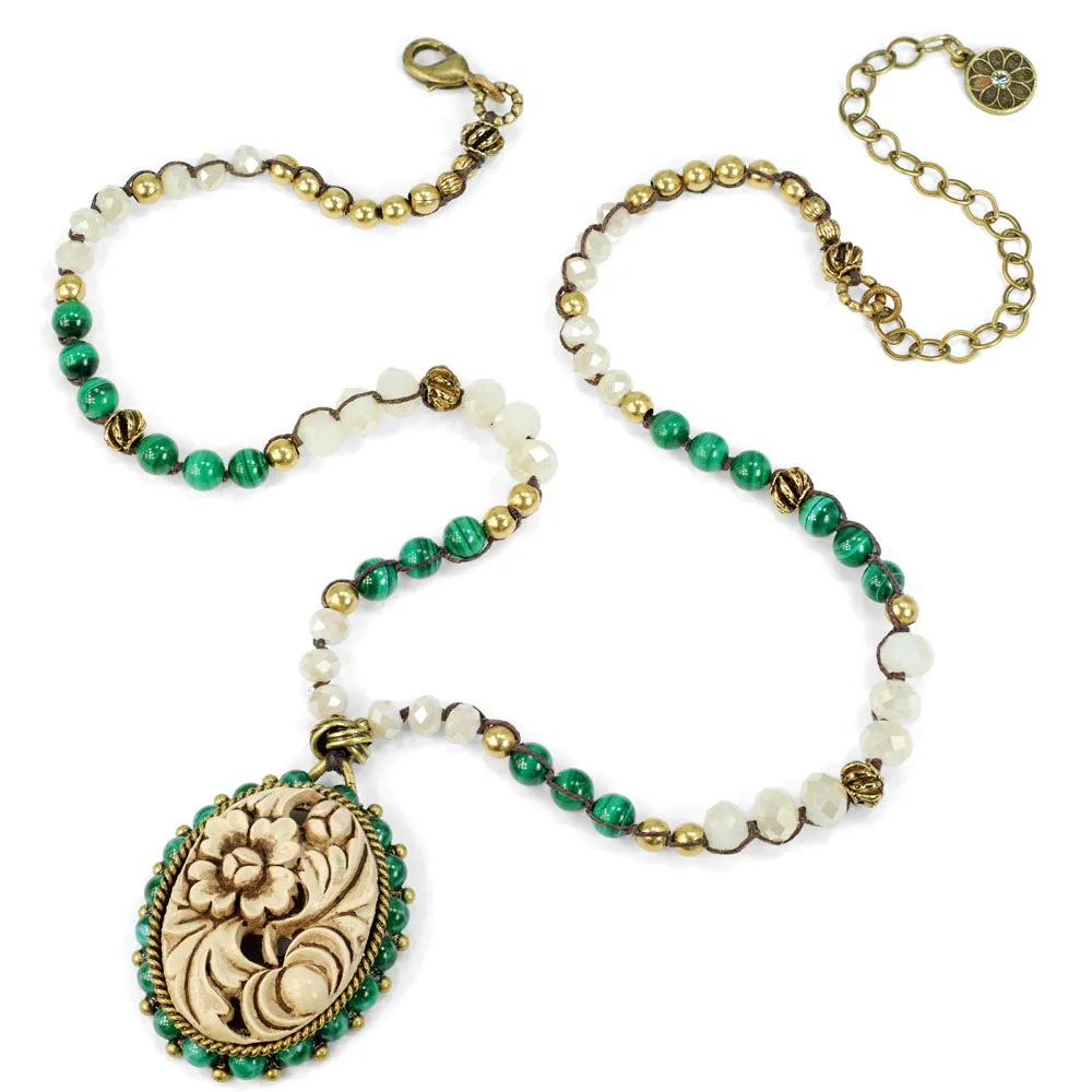 Malachite Garden Beaded Necklace N1360 sold by Sweet Romance product image thumbnail 2