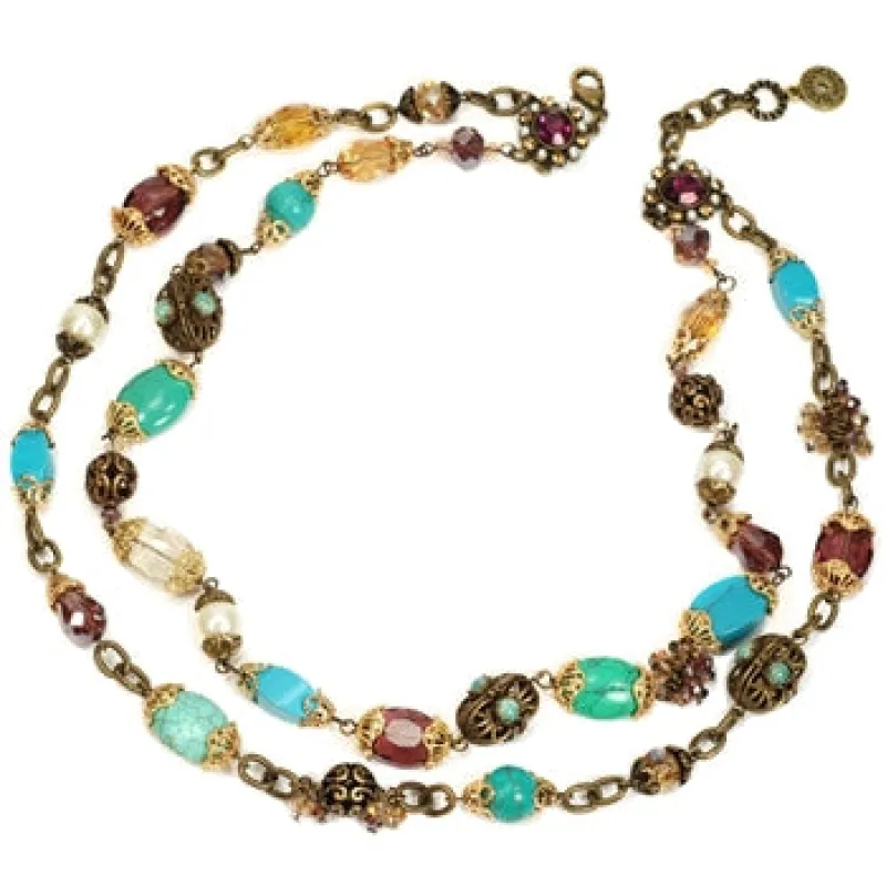 Gemstone Garden Double Strand Necklace sold by Sweet Romance