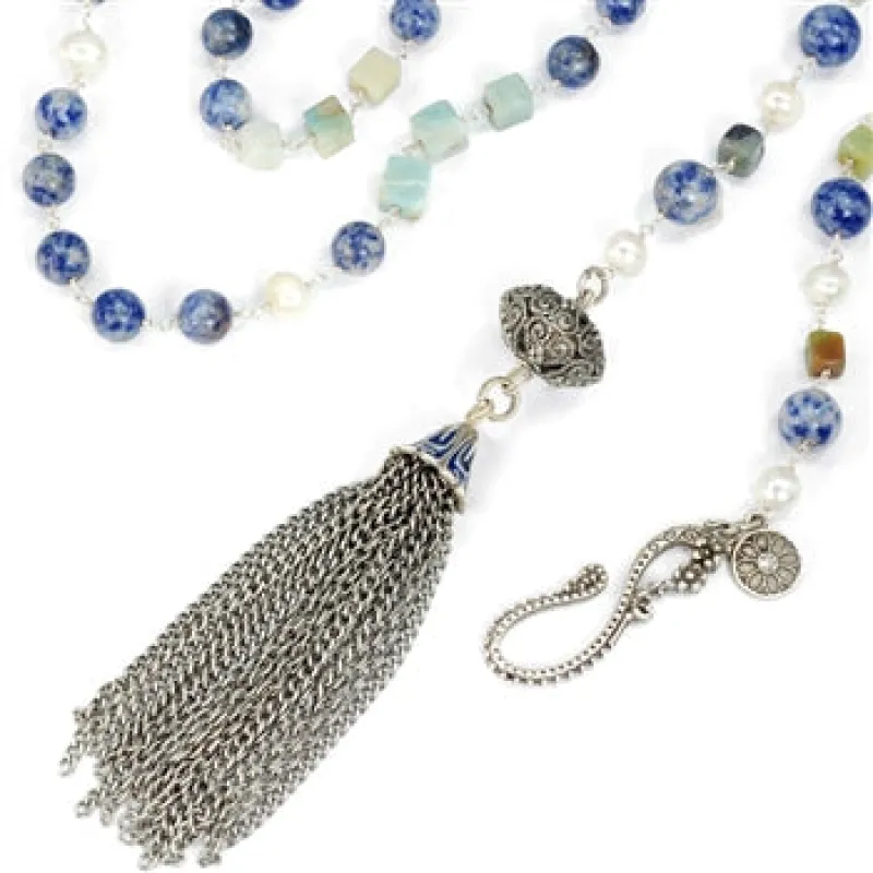 Solana Beach Gemstone Lariat Necklace N1298 sold by Sweet Romance