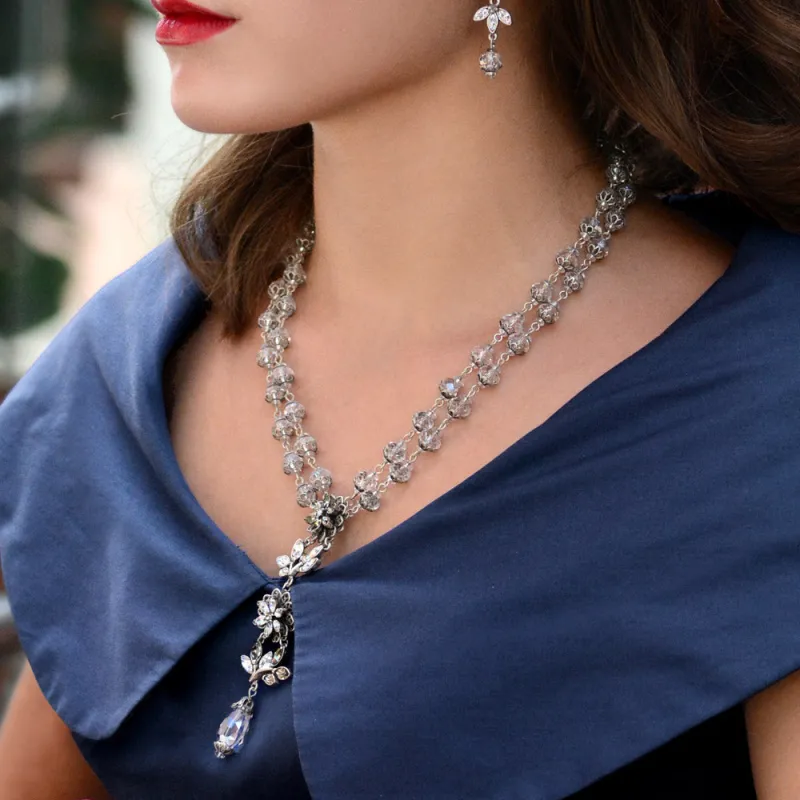 Pointe Flower Double Strand Necklace N1278 sold by Sweet Romance