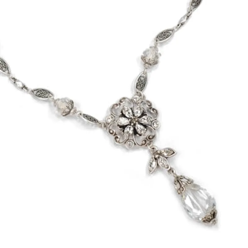 Pointe Flower Long Pendant Necklace sold by Sweet Romance