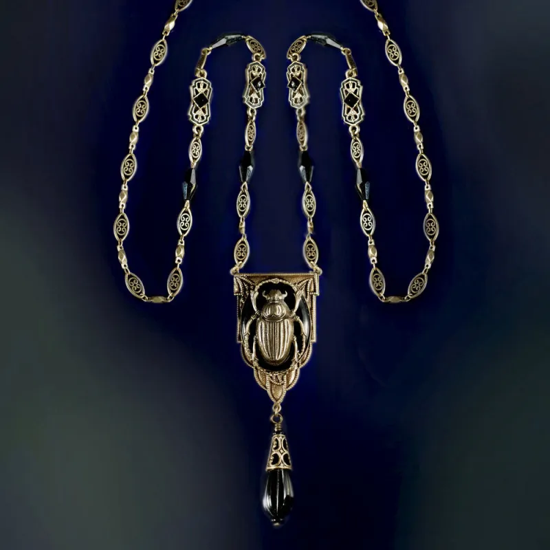 Scarab Necklace N1568 sold by Sweet Romance