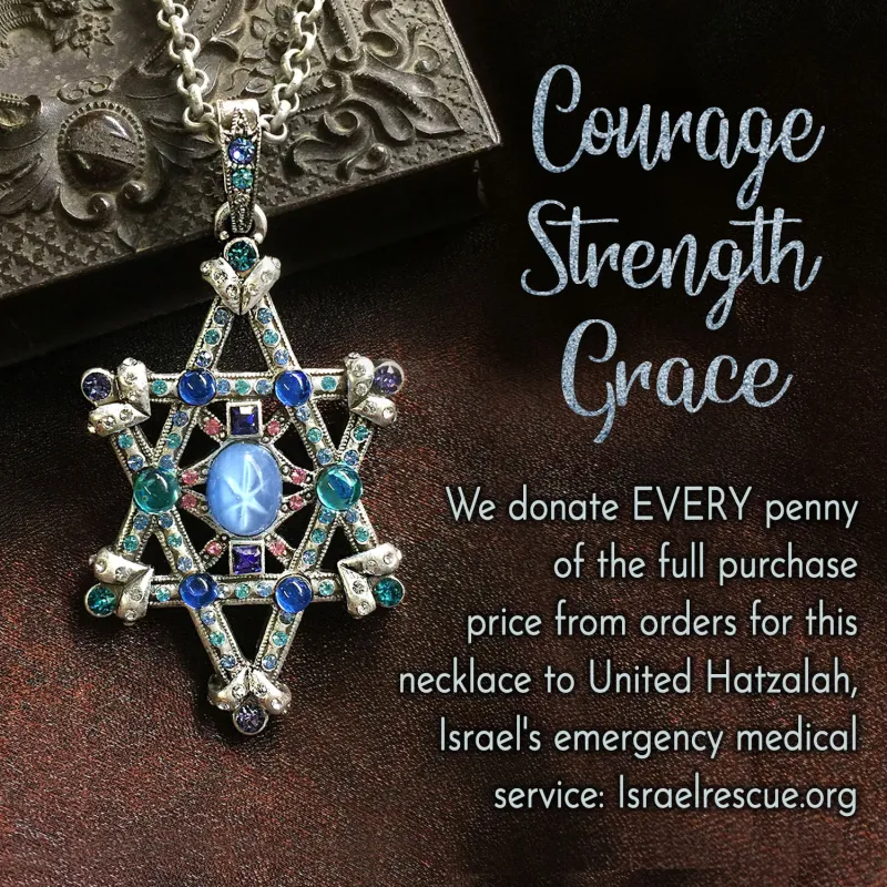 Star of Esther Magen David Necklace for Israel N370 made by Sweet Romance