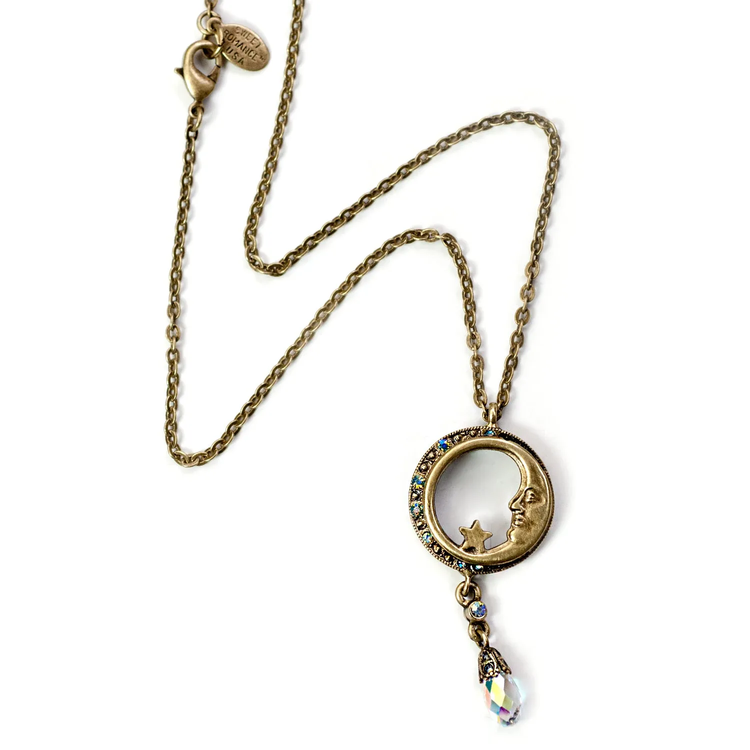 Half Moon in Circle Crystal Drop Necklace N1626 sold by Sweet Romance product image thumbnail 2