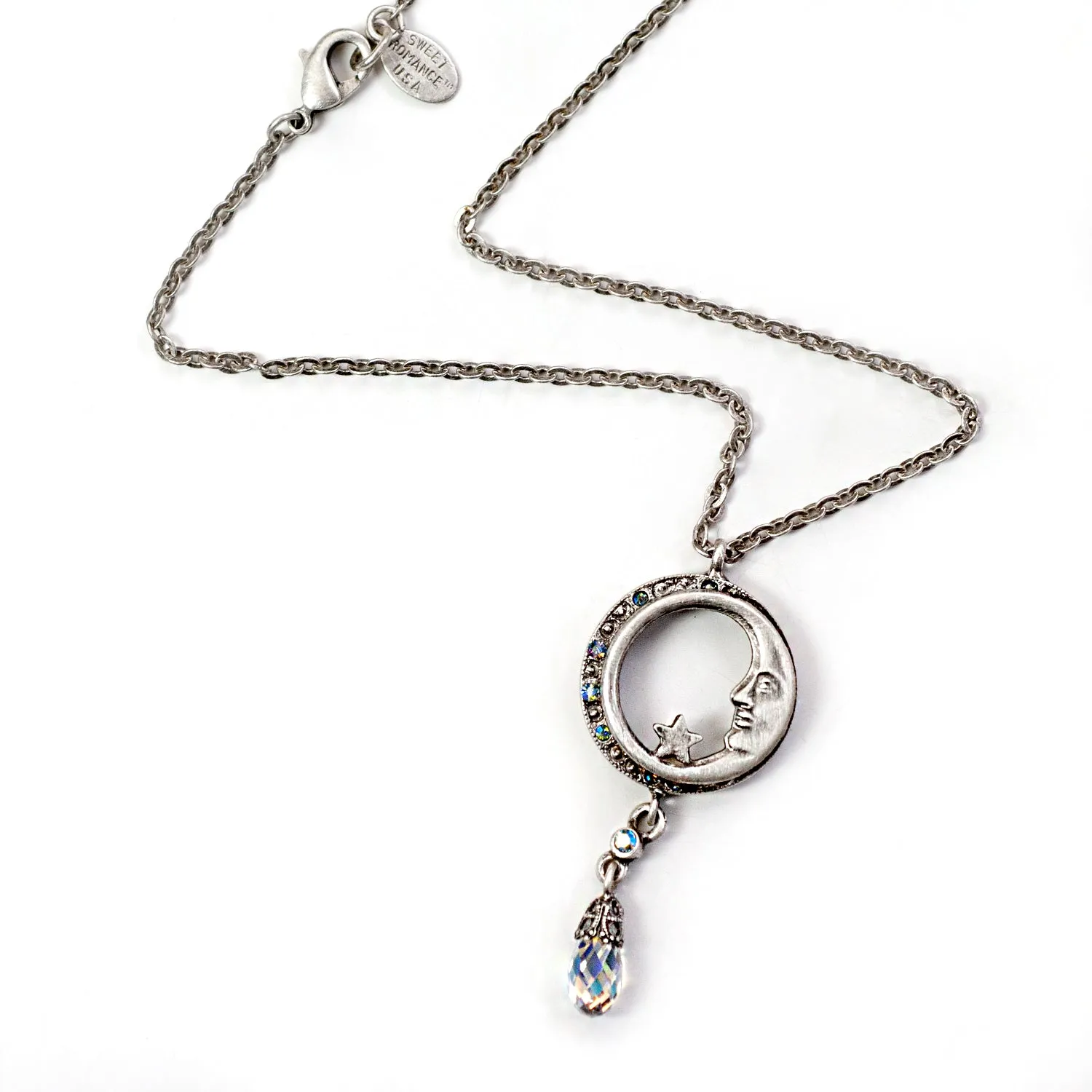 Half Moon in Circle Crystal Drop Necklace N1626 sold by Sweet Romance product image thumbnail 3