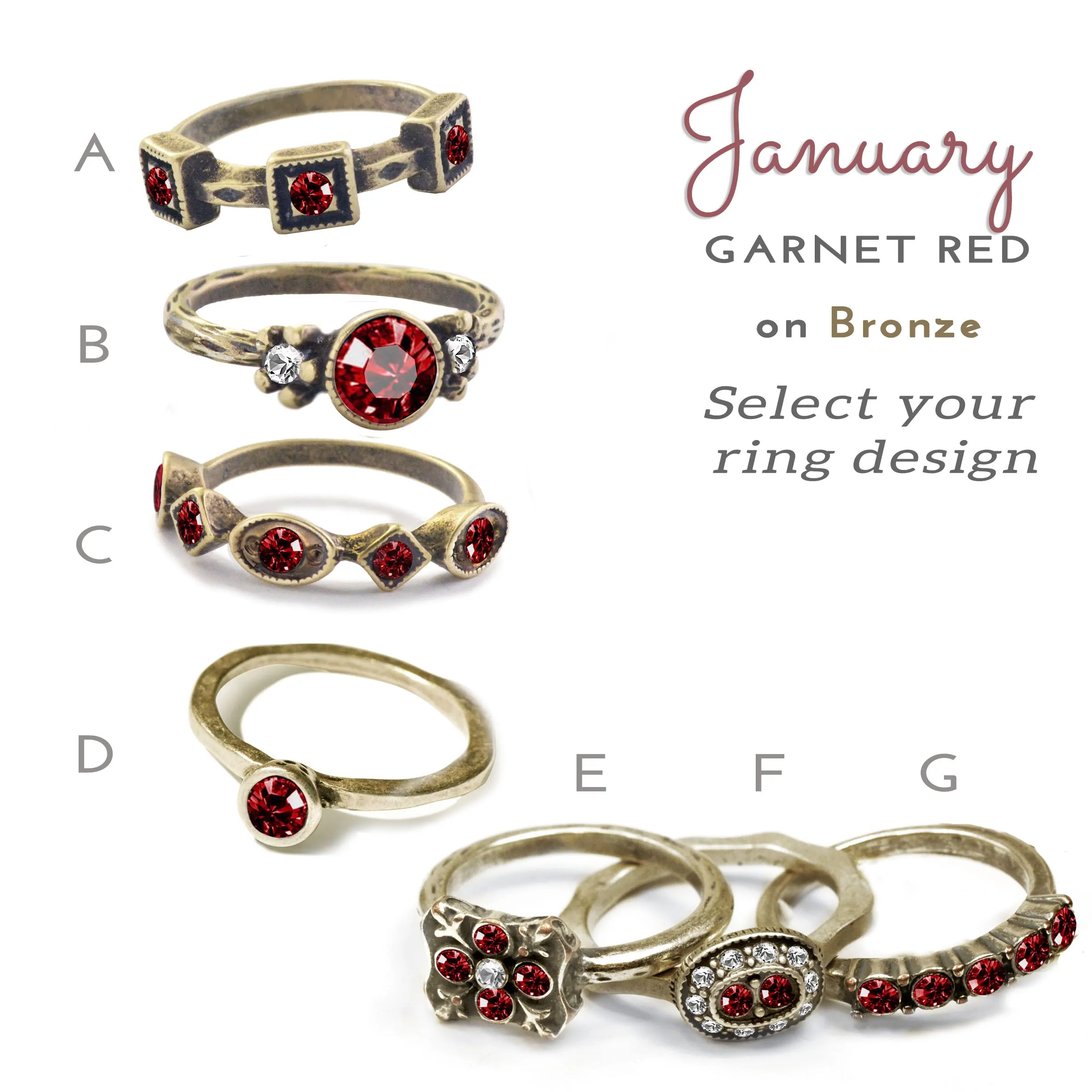 Stackable January Birthstone Ring - Garnet sold by Sweet Romance product image thumbnail 3