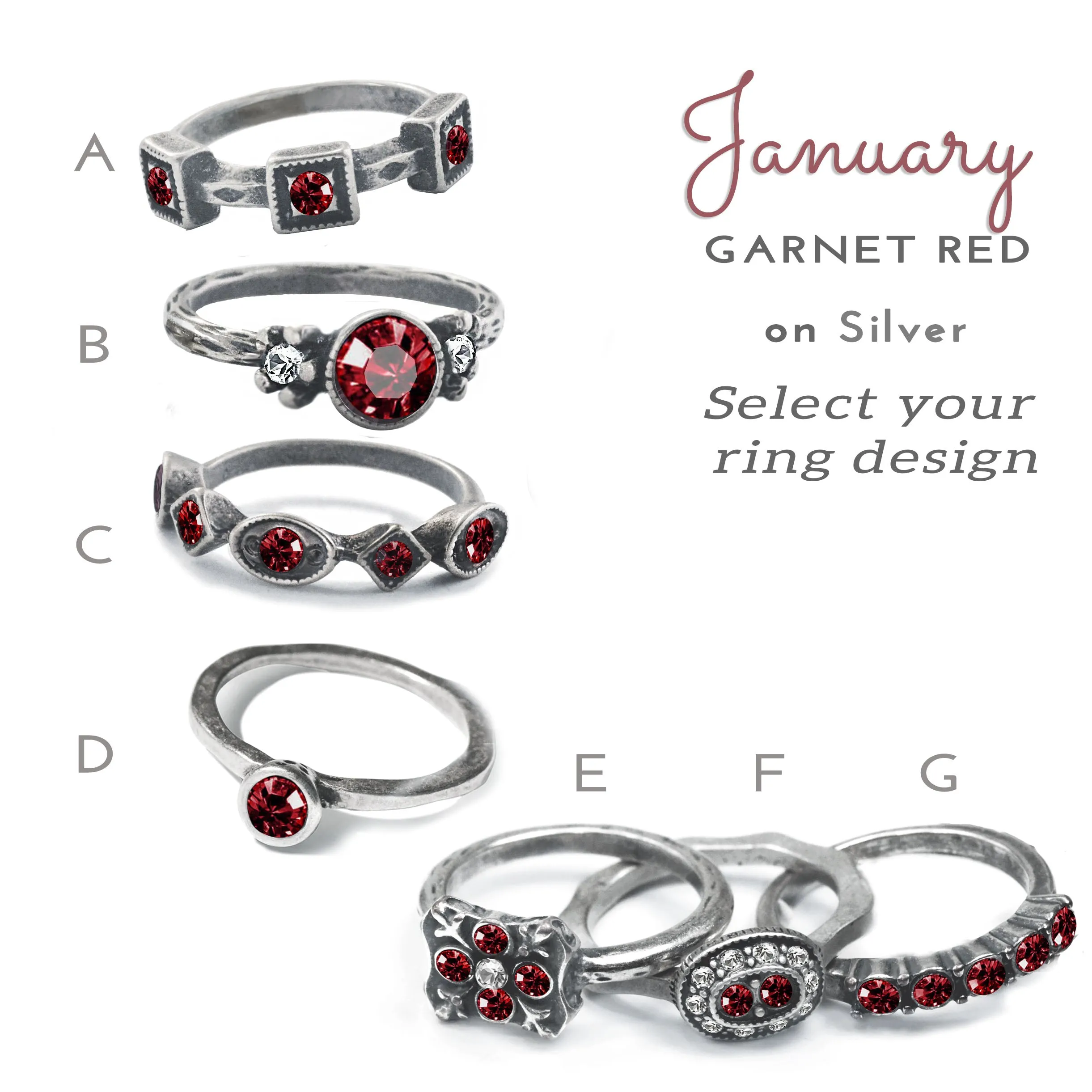 Stackable January Birthstone Ring - Garnet sold by Sweet Romance product image thumbnail 4