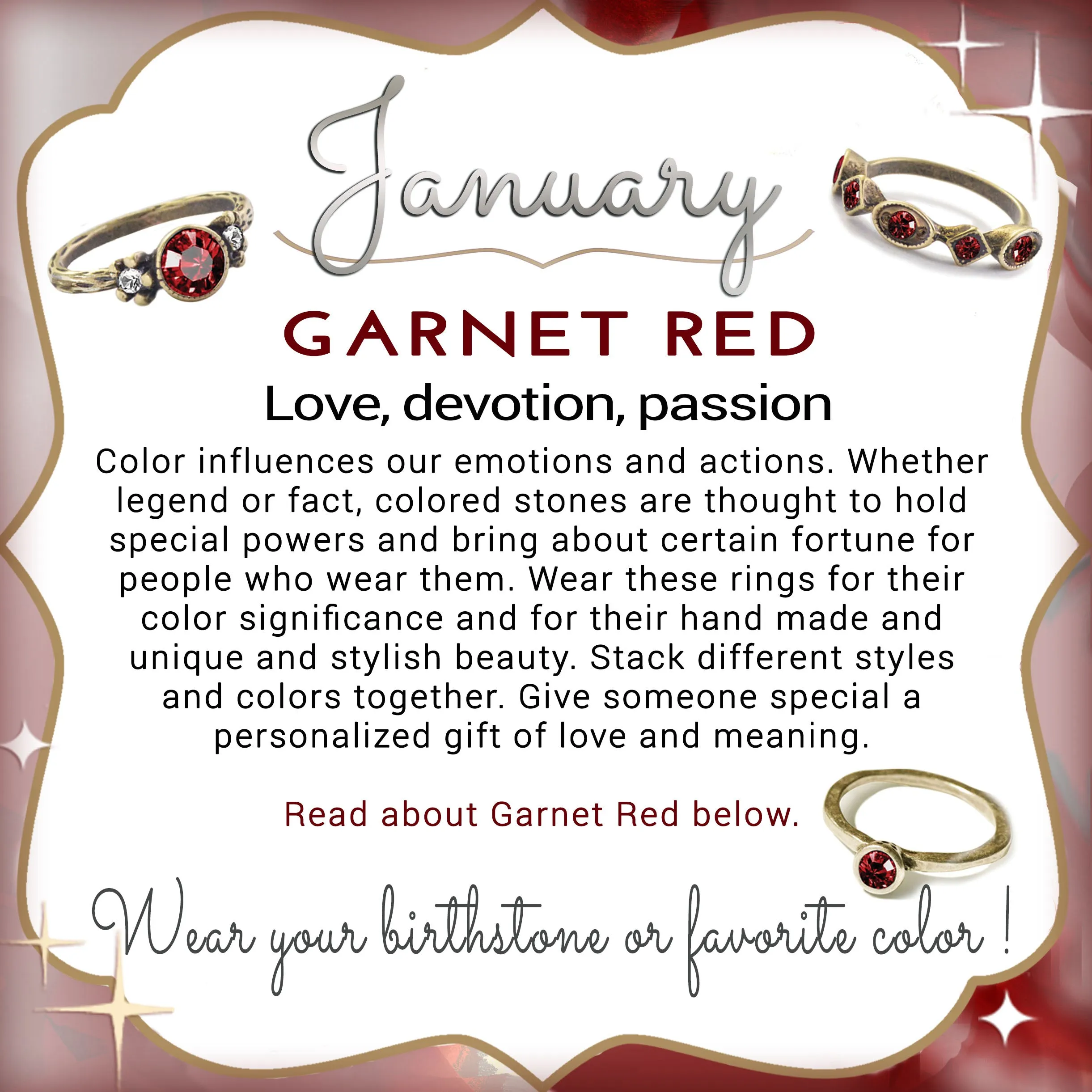 Stackable January Birthstone Ring - Garnet sold by Sweet Romance product image thumbnail 5