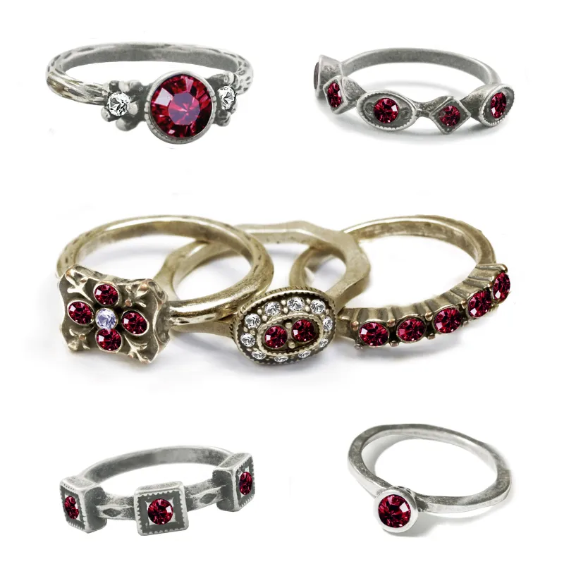 Stackable July Birthstone Ring - Ruby Red sold by Sweet Romance