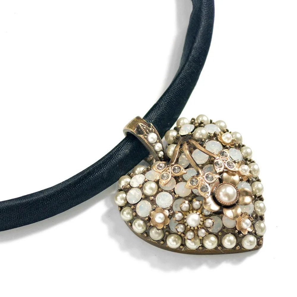 Crystal Heart Necklace or Choker, Victorian Revival MCM N1499 sold by Sweet Romance product image thumbnail 5