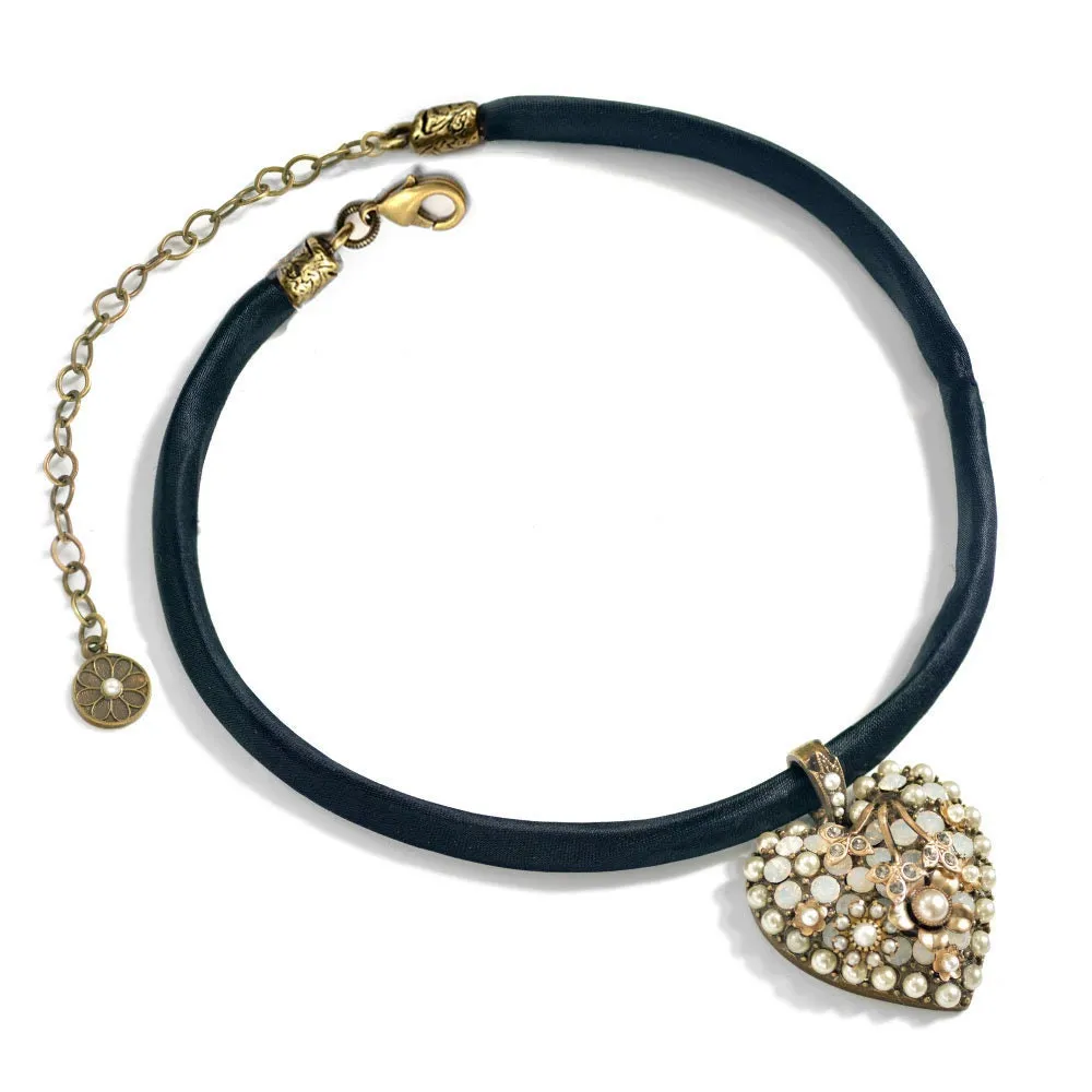 Crystal Heart Necklace or Choker, Victorian Revival MCM N1499 sold by Sweet Romance product image thumbnail 3