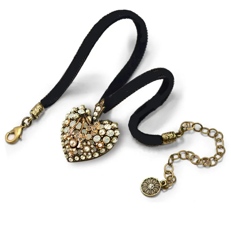 Crystal Heart Necklace or Choker, Victorian Revival MCM  N1499 sold by Sweet Romance