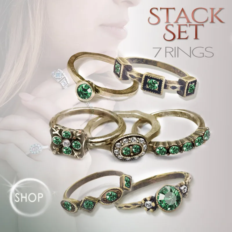 Emerald Stackable Rings sold by Sweet Romance