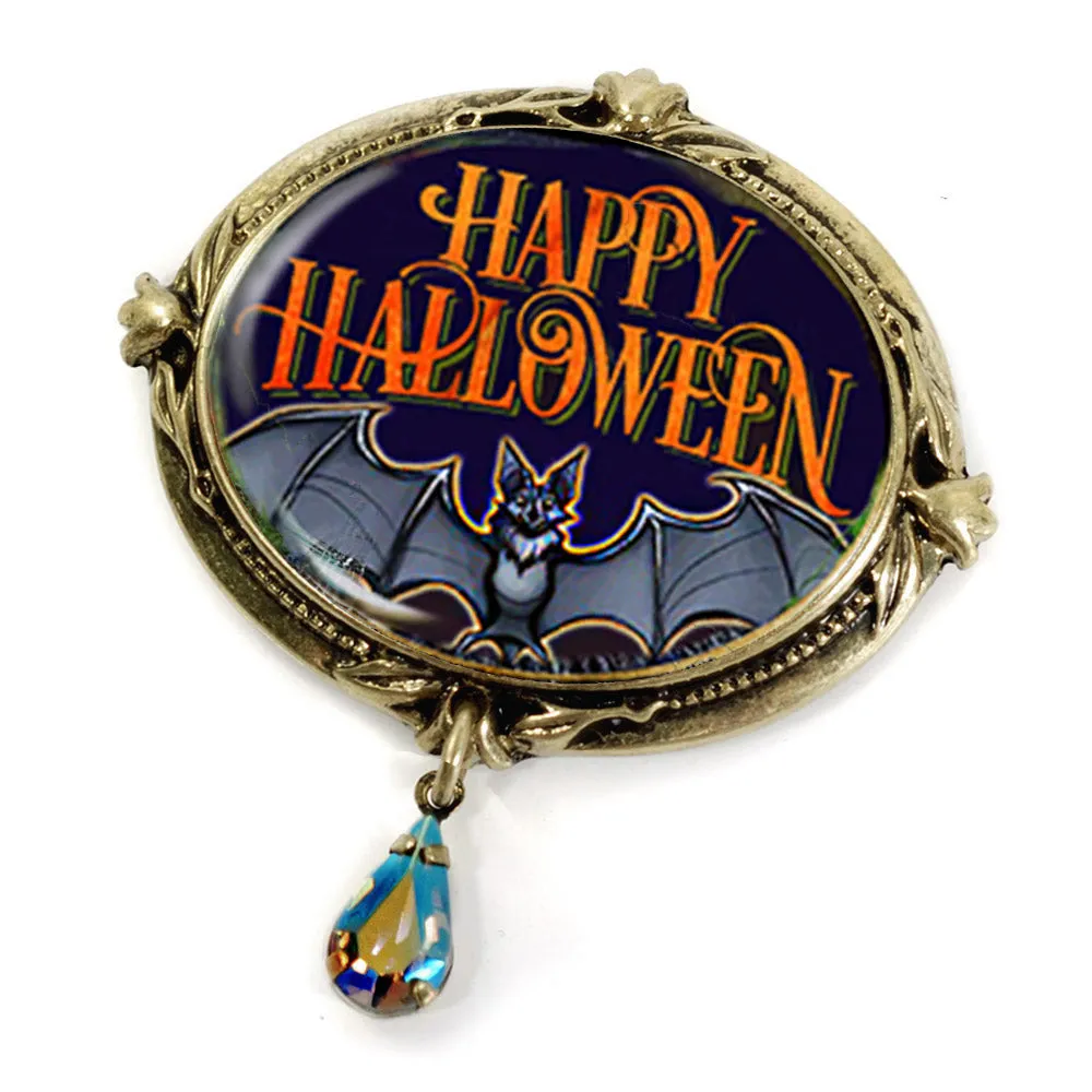 Happy Halloween Bat Retro Pin sold by Sweet Romance product image thumbnail 2