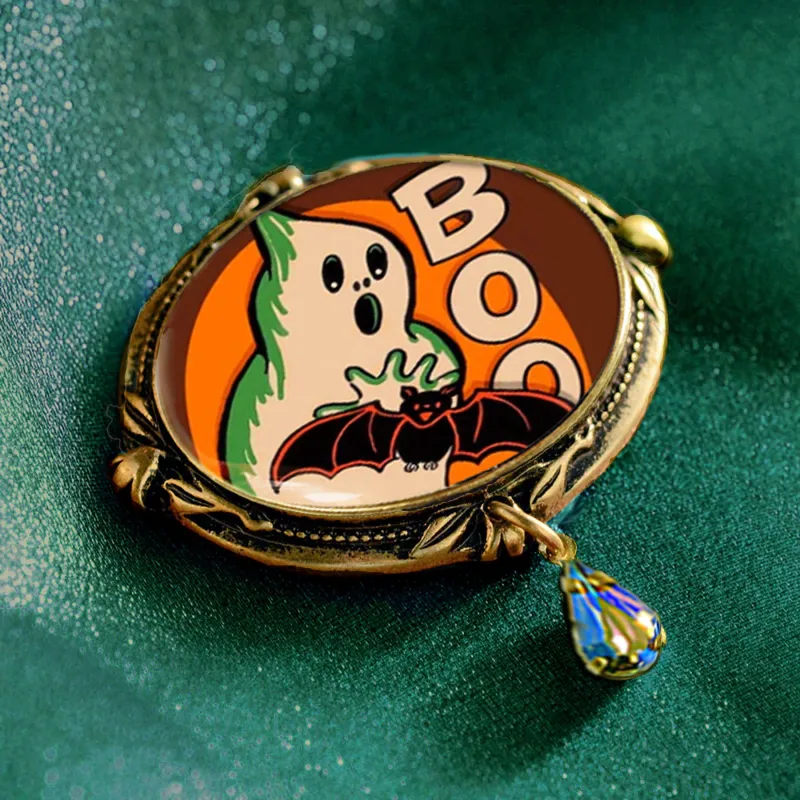 Boo Ghost and Bat Halloween Pin made by Sweet Romance