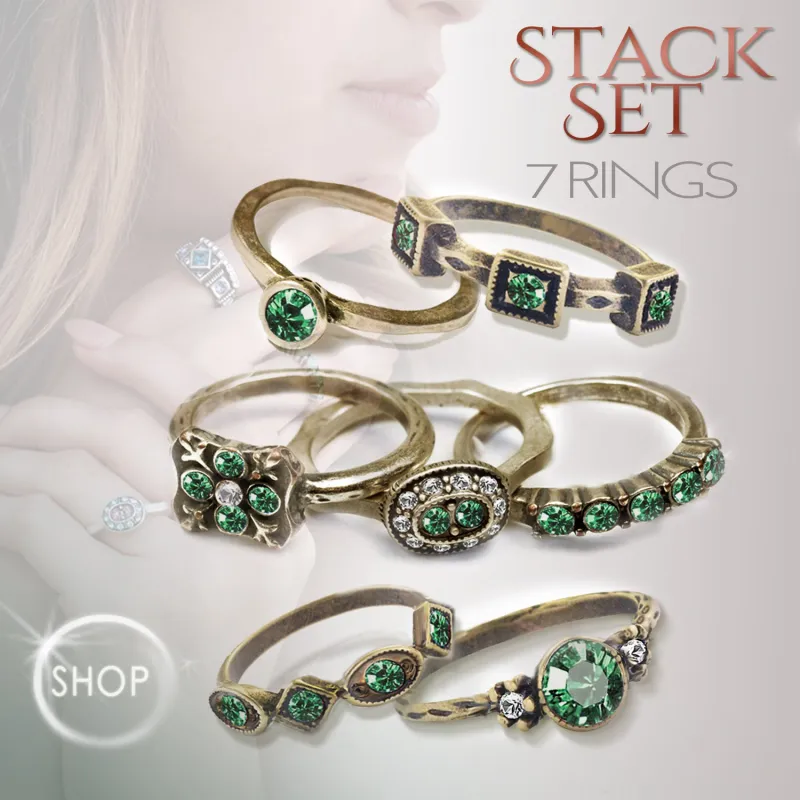 Emerald Stackable Rings sold by Sweet Romance