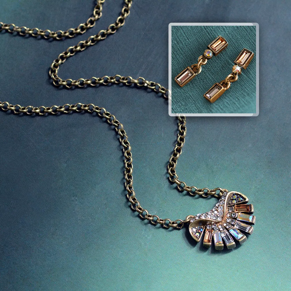 Art Deco on the Half Shell Necklace & Earring Set sold by Sweet Romance product image thumbnail 3