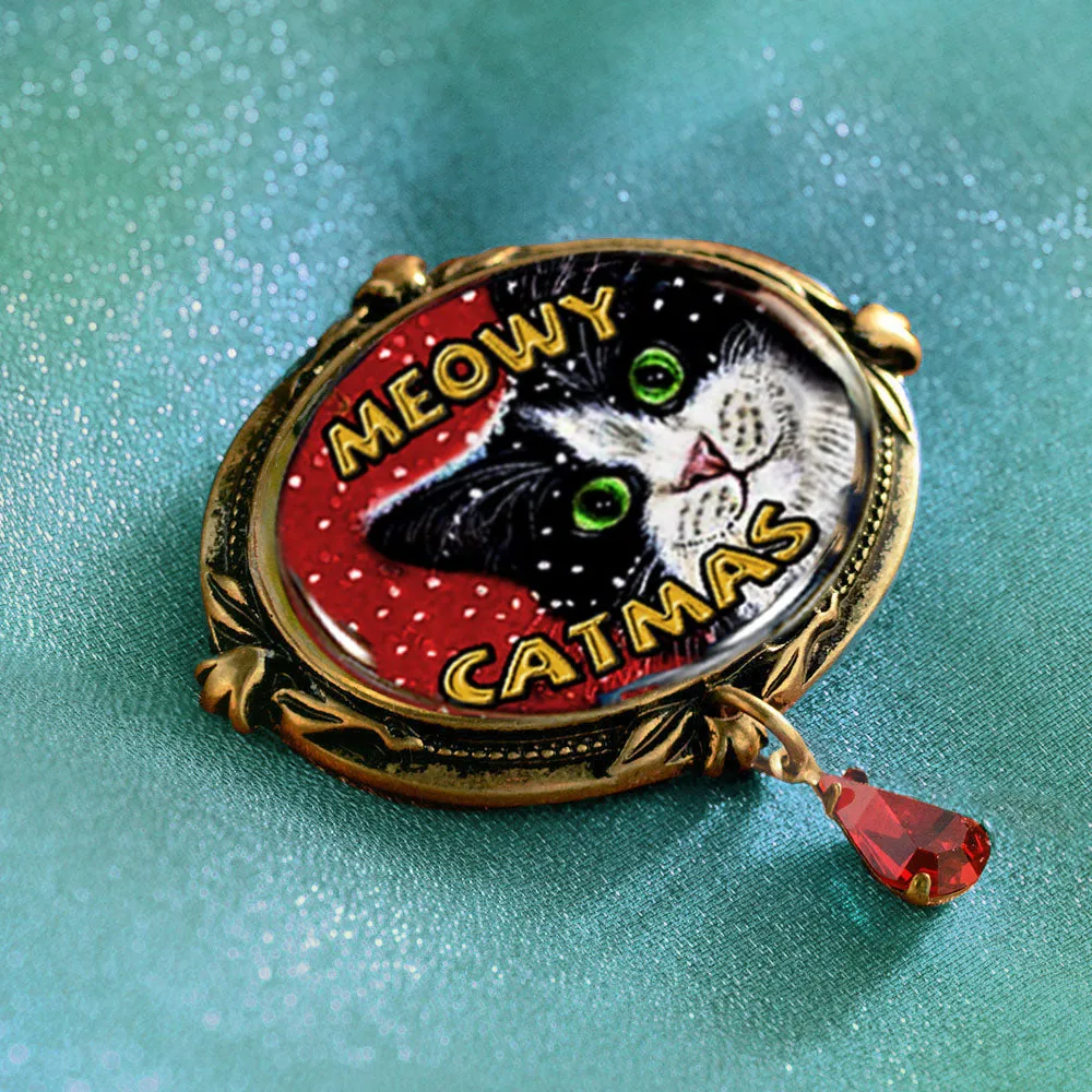 Meowy Catmas Christmas Pin sold by Sweet Romance