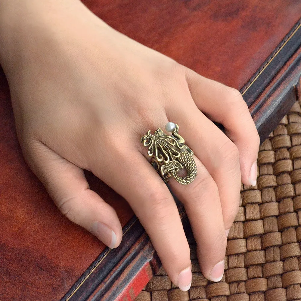 Mermaid Art Nouveau Ring R554 sold by Sweet Romance product image thumbnail 5