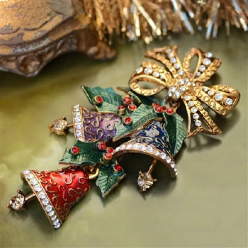Enamel Christmas Bells Pin sold by Sweet Romance