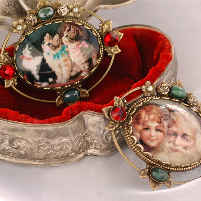 Vintage Christmas Santa & Me Pin P330-S sold by Sweet Romance product image thumbnail 4