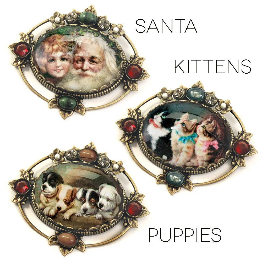 Vintage Christmas Santa & Me Pin P330-S sold by Sweet Romance product image thumbnail 3