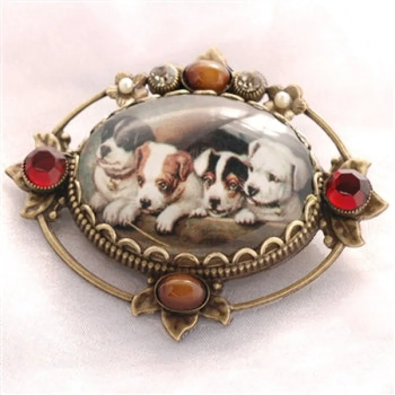 Vintage Christmas Puppies Pin  P330-P sold by Sweet Romance