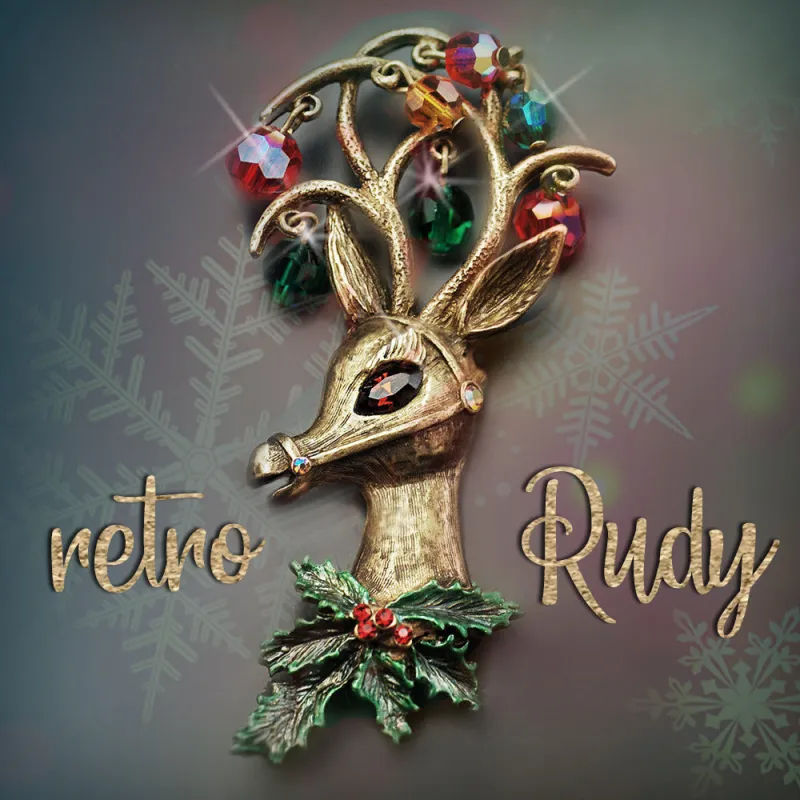 Retro Rudy Rudolf the Reindeer Pin sold by Sweet Romance