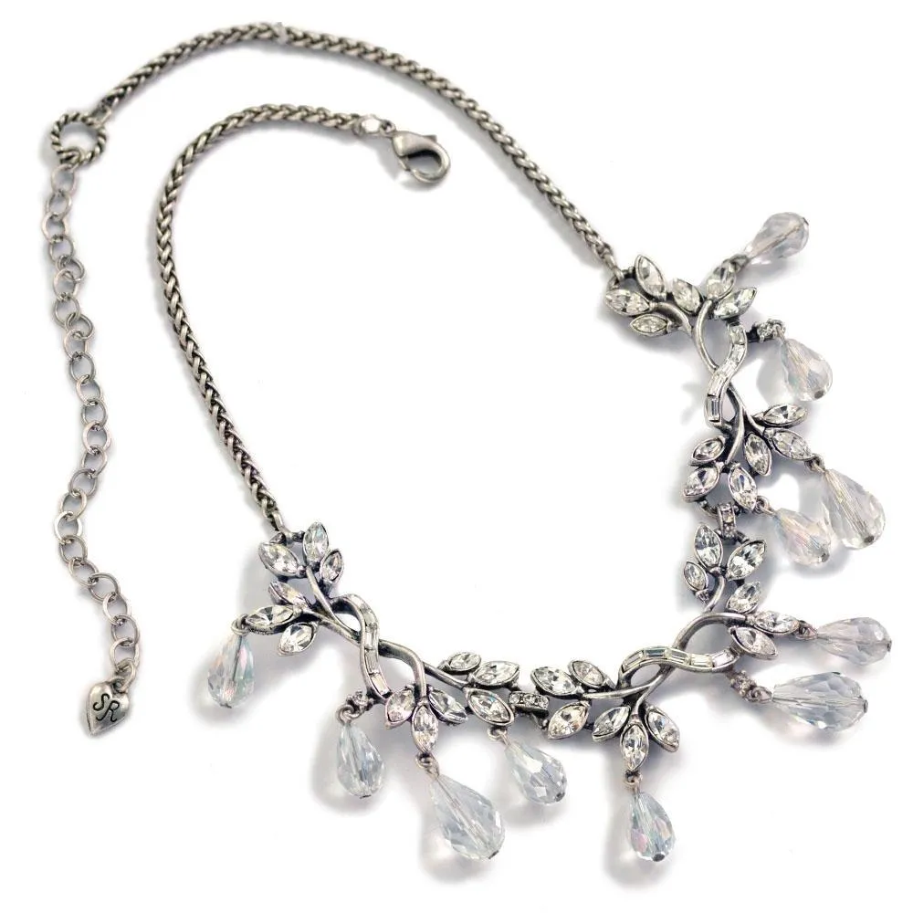 Silver Vintage Crystal Statement Necklace sold by Sweet Romance product image thumbnail 3