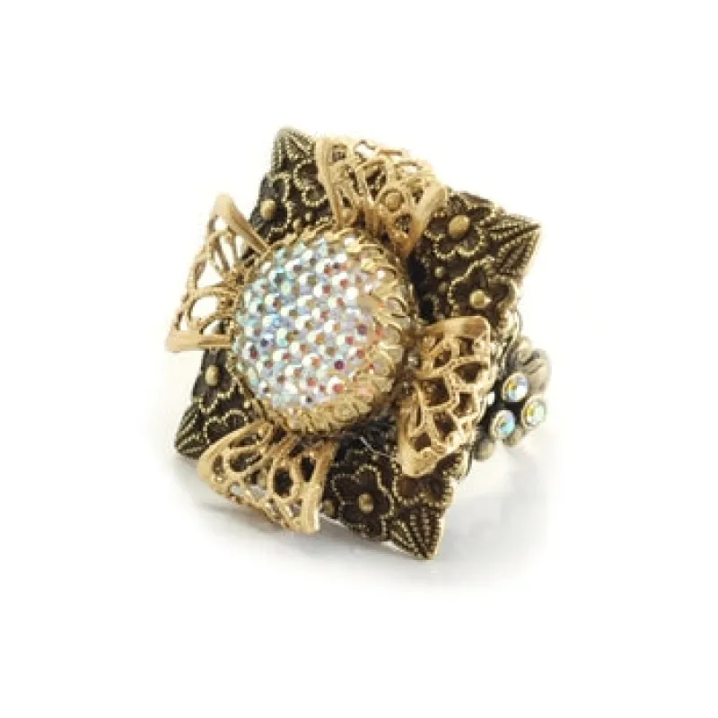 Square Floral Ring R401 sold by Sweet Romance