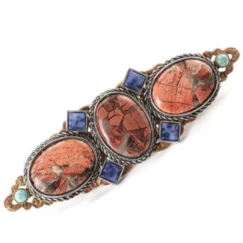 Jasper & Lapis Bar Pin P105 sold by Sweet Romance