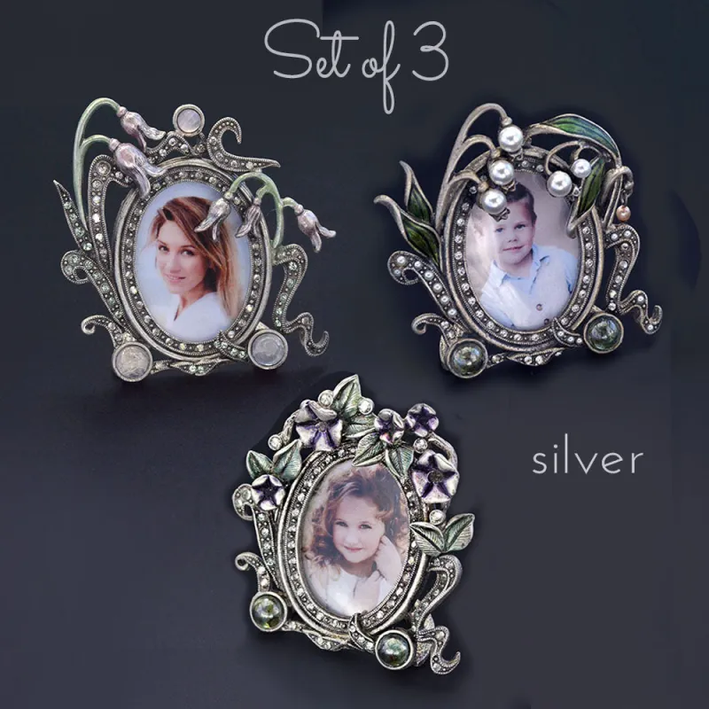 Set of 3 Miniature Art Nouveau Picture Photo Frames sold by Sweet Romance