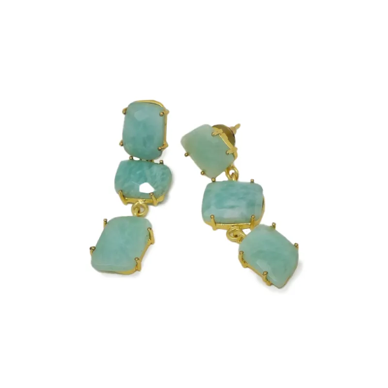 Chrysoprase 3 Tier Danlge Earrings sold by T&C Floral Company