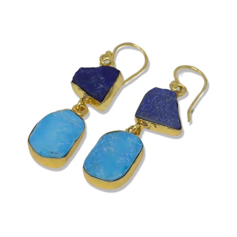 Arizona Turquoise and Chrysocolla Dangle Earrings sold by T&C Floral Company