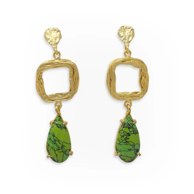 Green Howlite Geometric Drops sold by T&C Floral Company