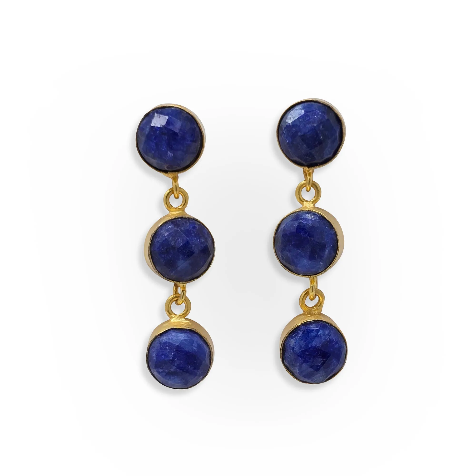 Sapphire Color Trio Drop Earrings sold by T&C Floral Company